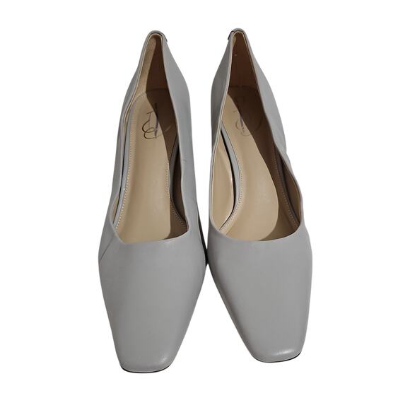 Sam Edelman Rika Leather Pump Heels Womens 10 Square Toe Grey - Picture 2 of 16
